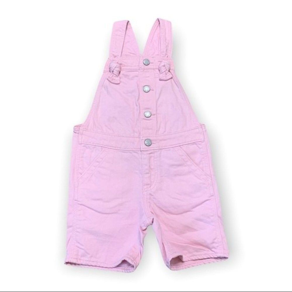 GAP Denim Overalls Size 3 Toddler Girl Soft Pink Shortall's